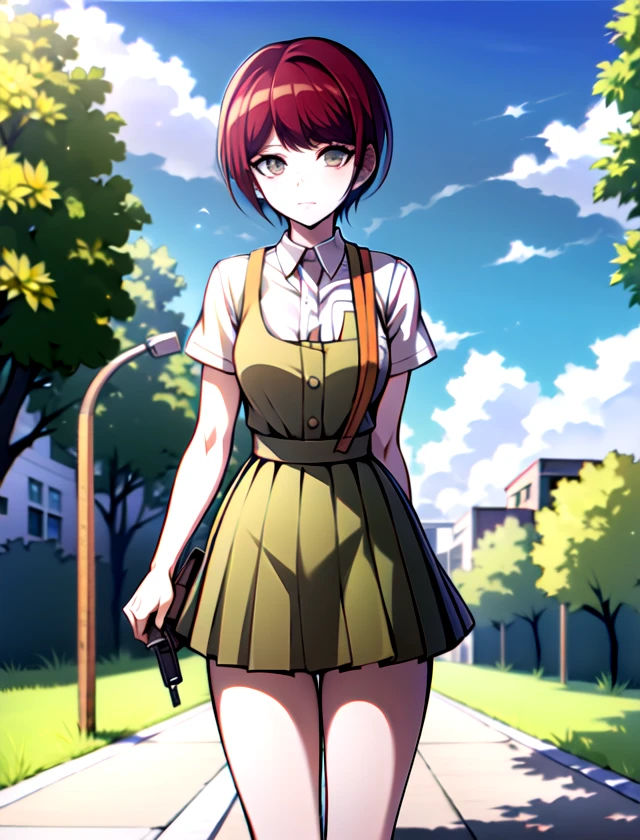 mahiru koizumi , solo, standing, outside, sunny  <lora:mahiru:1>