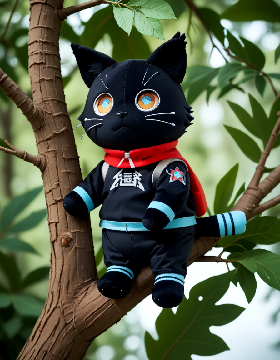 score_9, score_8_up, score_7_up,
rating safe,
(c4t), black fur, ((official_costume)),
on a branch, trees, foliage,
((plushify, character stuffed toy, chibi)),
<lora:808:0.9>
<lora:woafu_plushify_pony:0.6>