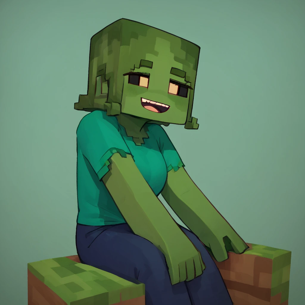 score_9, score_8_up, score_7_up, score_6_up, score_5_up, score_4_up, source_anime,  mcZombie, minecraft, sitting, happy