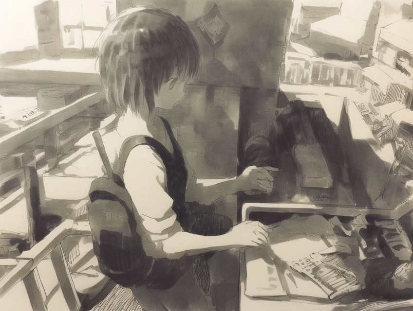 lofi,(1 girl:2),best quality,masterpiece,<lora:GoodHands-vanilla:1>,<lora:lofi1.1:1>,highres,sketches,