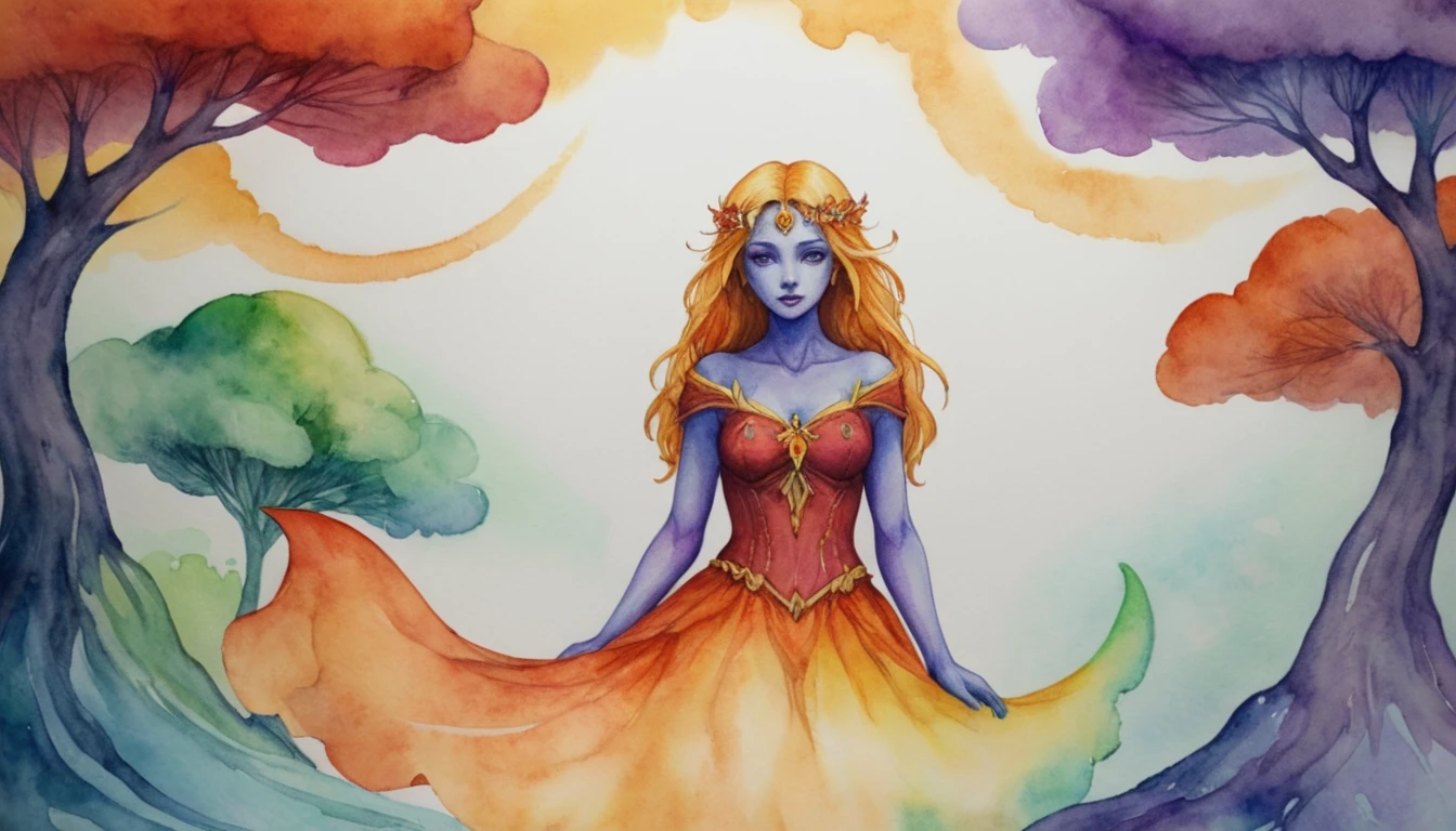 embedding:pridecolors fantasy art in watercolors