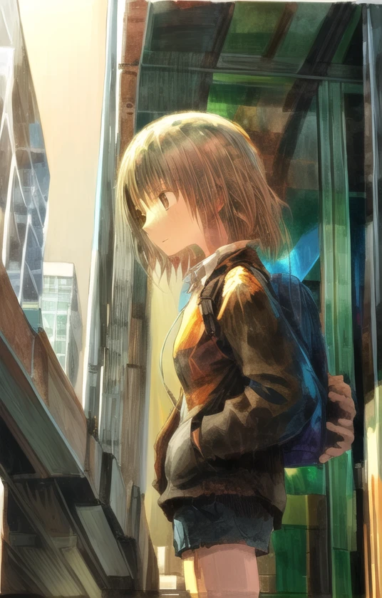 (1 girl:2),best quality,masterpiece,<lora:more_details:1>,dusk,intense shadows,<lora:lofi1.1:1>,cityscape,