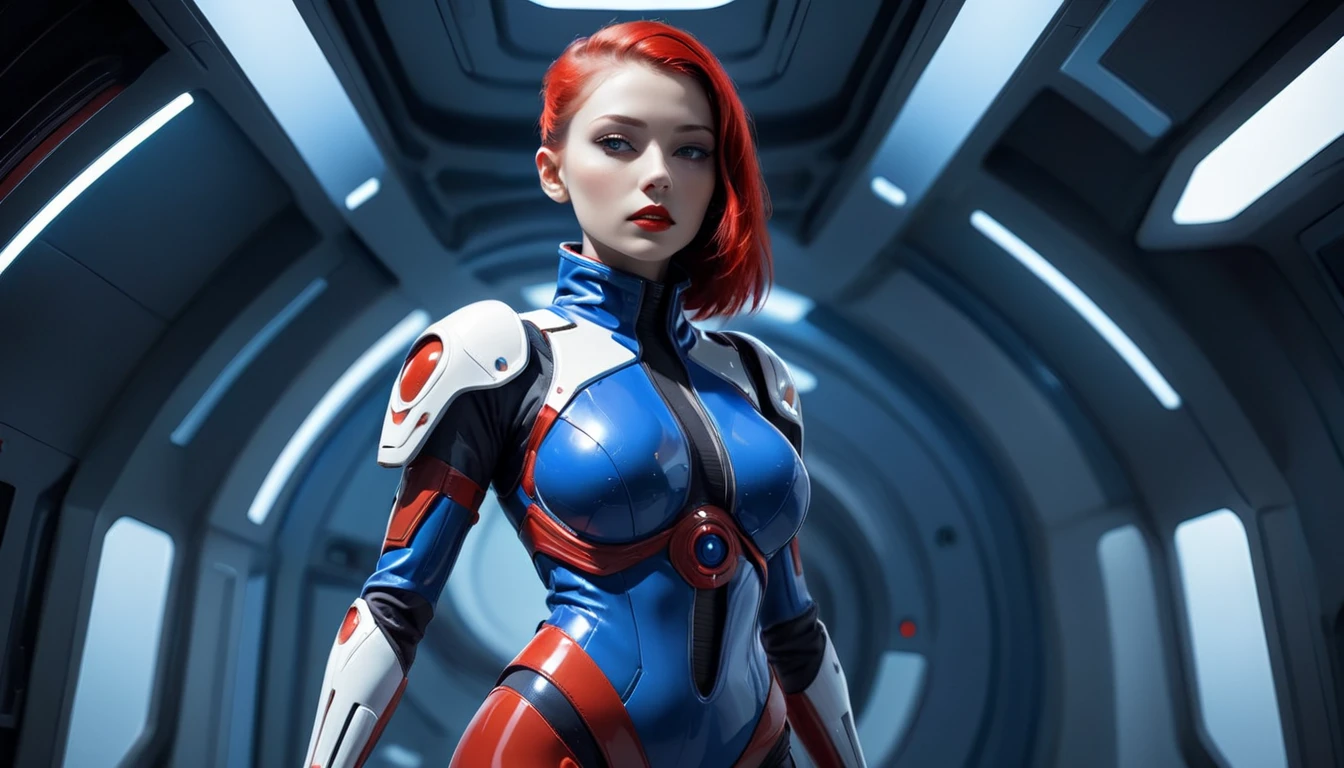 embedding:americancolors woman in scifi fashion futuristic fashion