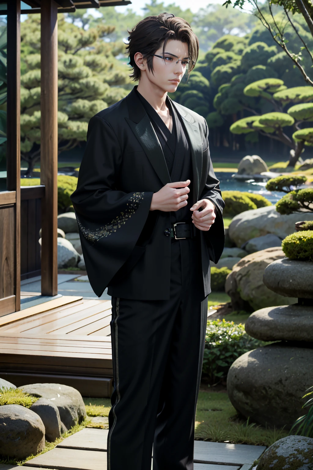 ((ultra detailed, masterpiece, absurdres))
<lora:FFIgnis:0.8>
FFIgnis, 1boy, glasses, dressed in a kimono, standing gracefully in a serene Japanese garden