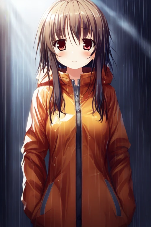 1girl,raincoat, sunlight,