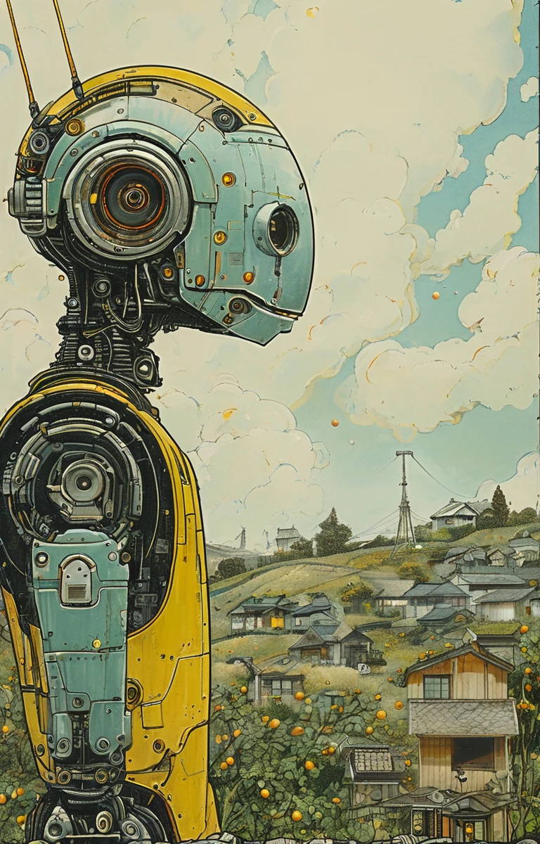 masterpiece,best quality,<lora:tbh204-sdxl:0.9>,illustration,style of Yuko Shimizu portrait of Housework robots