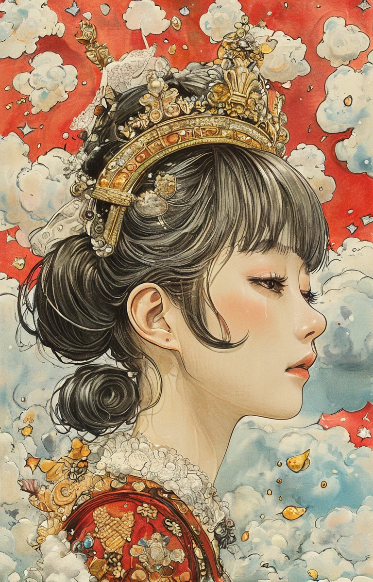 masterpiece,best quality,<lora:tbh204-sdxl:0.9>,illustration,style of Yuko Shimizu portrait of idolmaster cinderella girls,