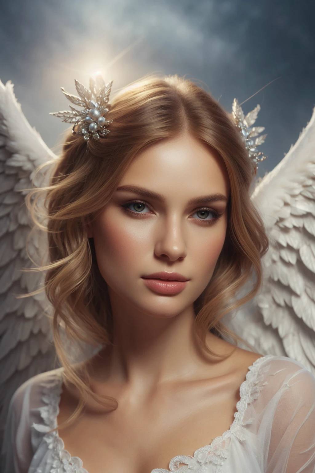 beautiful fantasy angel, portrait, F4NT4SY