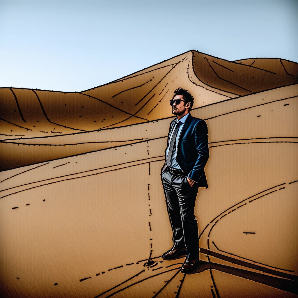 a businessman in the desert