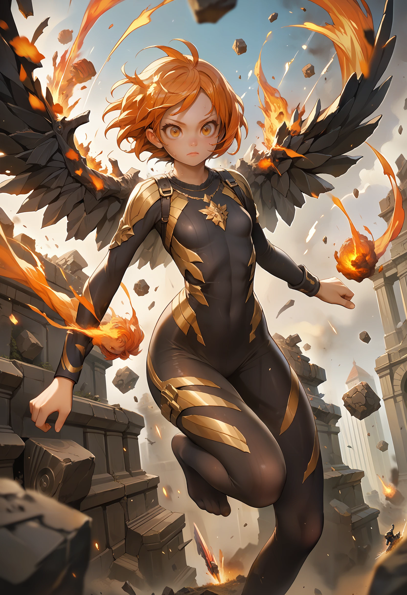 score_9, score_8_up, score_7_up, score_6_up, source_anime, masterpiece, newest,
1girl, solo, skinny, epic battle, mech suit, explosions, dust, blurred, depth of field, gold eyes, reflections, tight clothes, no shoes, flying, combat, Dutch angle, in the air