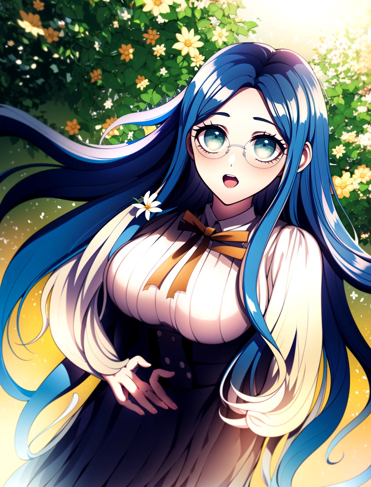 tsumugi shirogane, solo, standing, outside, sunny  <lora:tsumugip-shirogane:1>