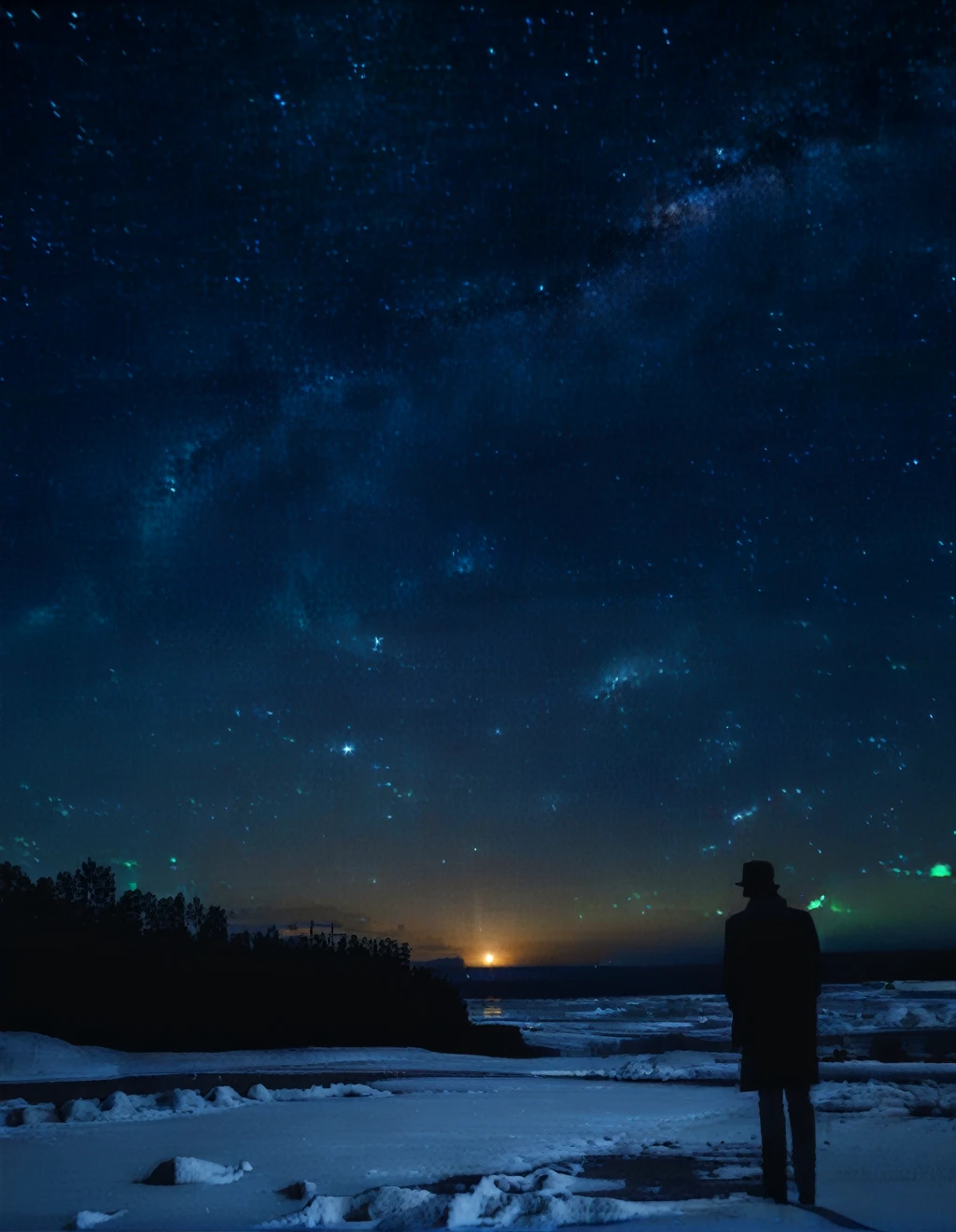 <lora:Starry_Scene:0.87> starryscene, outdoors, sky, night sky, star (sky), starry sky, silhouette, night time, midnight, noise offset, darkness, dark, night time, light particles
