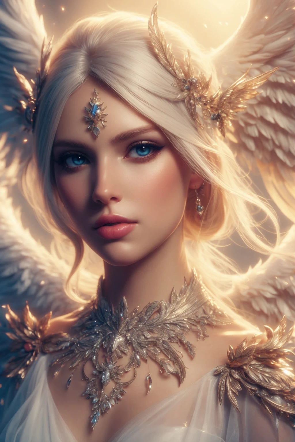 beautiful fantasy angel, portrait, F4NT4SY