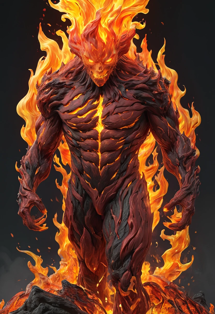 <lora:artfullyEXTRAVAGANZA_SDXL_V1:1>, artxtrvgnz, fire elemental, detailed, uhd, 8k