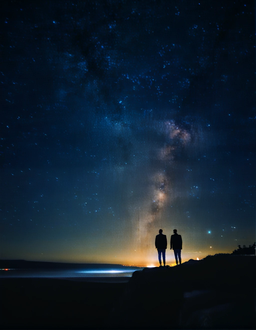 <lora:Starry_Scene:0.87> starryscene, outdoors, sky, night sky, star (sky), starry sky, silhouette, night time, midnight, noise offset, darkness, dark, night time, light particles