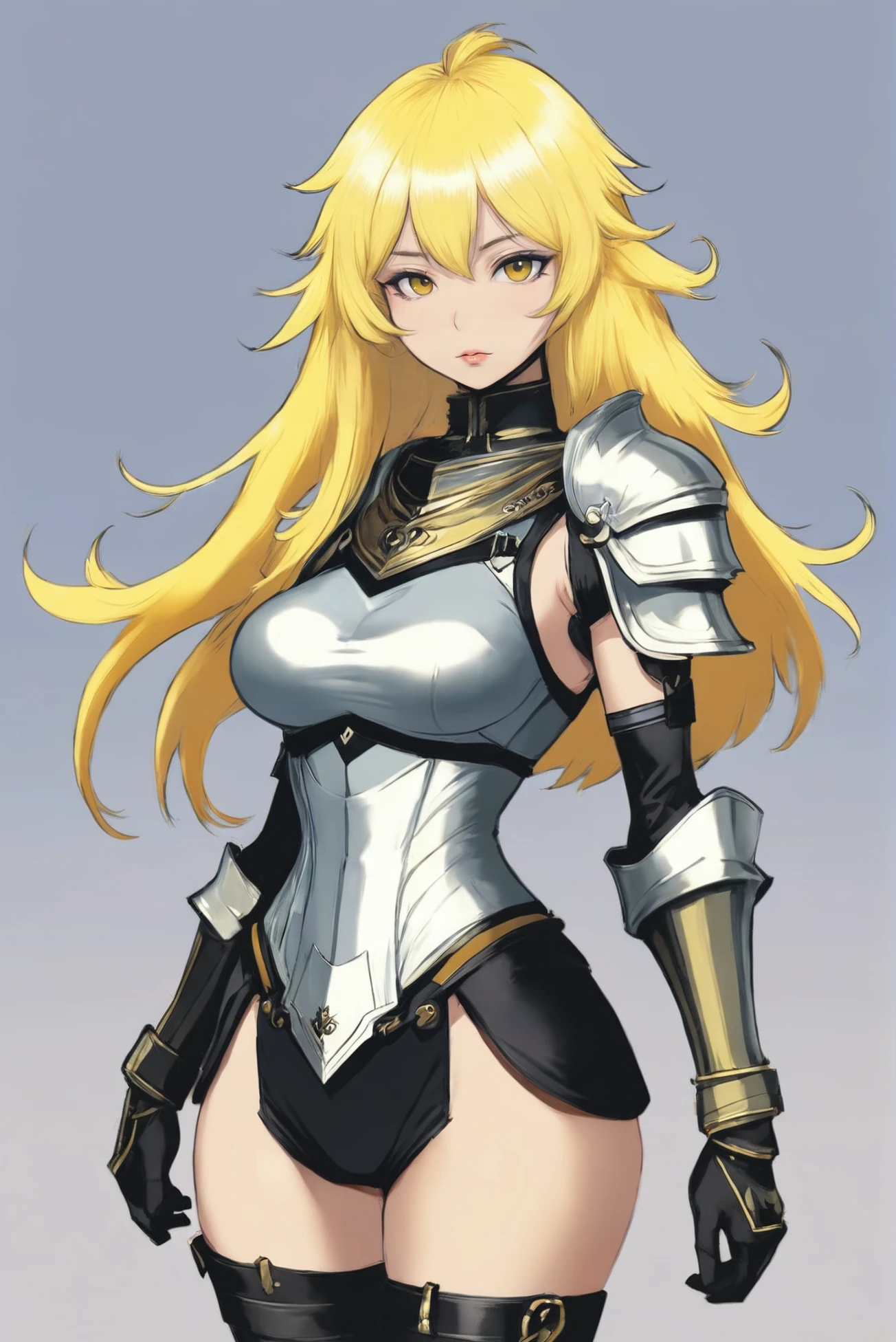 anime digital painting, 1girl, woman, (full body:1.2), 1boy, man, masculine, solo, [:creative costume design,:0.2] thief, mediumaquamarine (old silver helmet,chestplate,bracers,gauntlets,armor:1.4), chinese, wheat hair, (slim:1.2) build, bombshell hair, ultra dark color:gainsboro and yellow hair with goldenrod highlights, medium hair, thicc hourglass figure, small breasts, (asian:1.3), Radio and Satellite Communications Room \(room\) <lora:EnvyStarlightDivergent01e:1.25>
