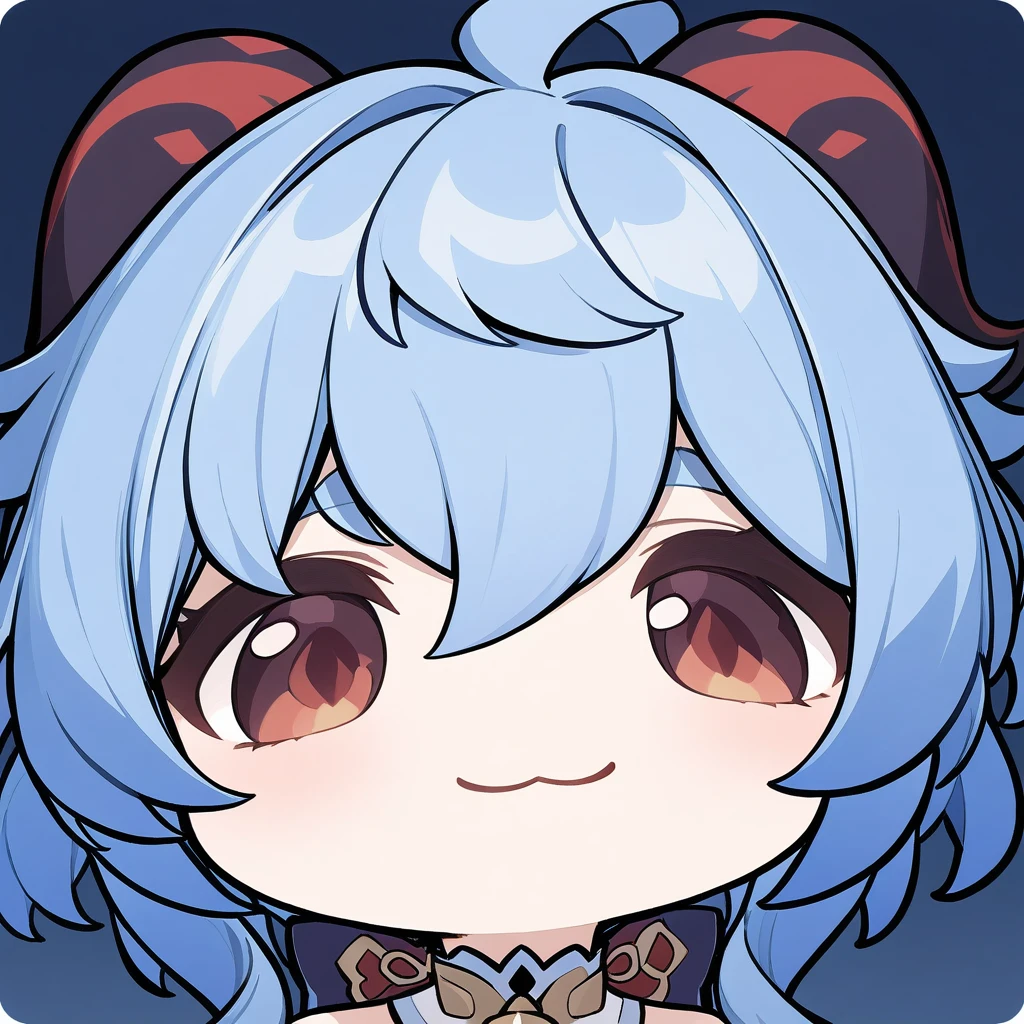 <lora:XL_mutsuki_face_(blue_archive)(a3.1)-000004:1>,1girl,solo,portrait,:3,smile,chibi,closed mouth,ganyu \(genshin impact\),, masterpiece,best quality,