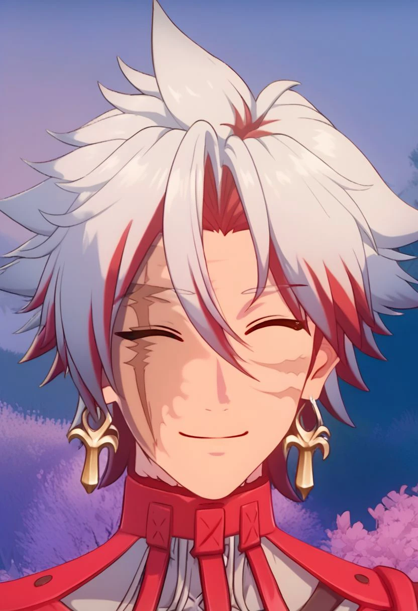 score_9, score_8_up, score_7_up, source_anime, rating_safe, Scarussy, Scardesign, official style, 1boy, male focus, closed eyes, closed mouth, happy,