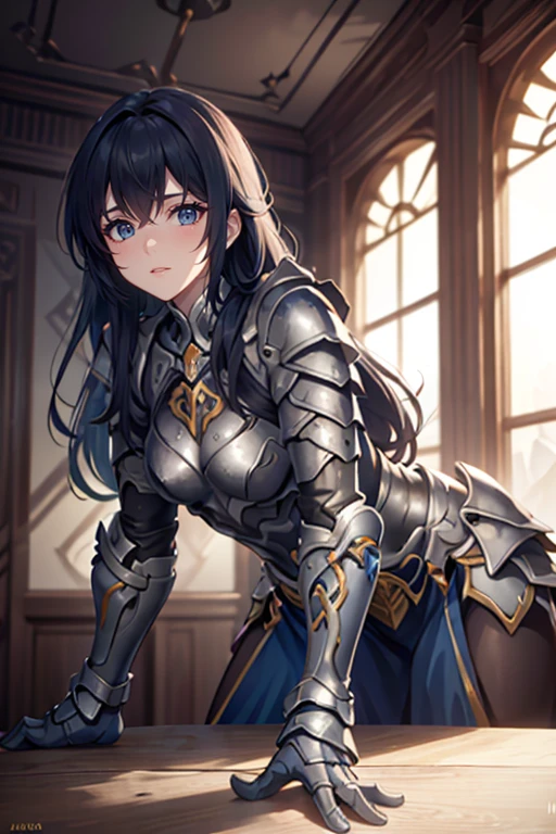 <lora:HXarmour_079:0.7>,mountain,Leaning forward,, hxarmour,1girl,(dark blue armour:1.3),, ultra-detailed,extremely delicate and beautiful,(by exquisite colors block),masterpiece,best quality,unreal engine 5 rendering,movie light,movie lens,movie special effects,detailed details,HDR,UHD,8K,CG wallpaper,