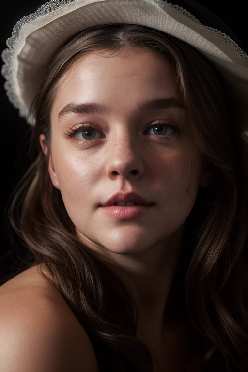 Merger_marily_rose,
(headshot:1.2) portrait on a (plain black background:1.2), (headshot:1.2), (face focus:1.1), (facing the camera:1.2), Head in the centre, (eye contact:1.3), (intense stare:1.1), mouth open, (facing straightforward:1.2), (forward facing:1.1), Head, face, Head focus, Head tilted down, looking slightly up at the camera,
bokeh, f1.4, 40mm, photorealistic, raw, 8k, textured skin, skin pores, intricate details <lora:epi_noiseoffset2:1>, epiCRealism