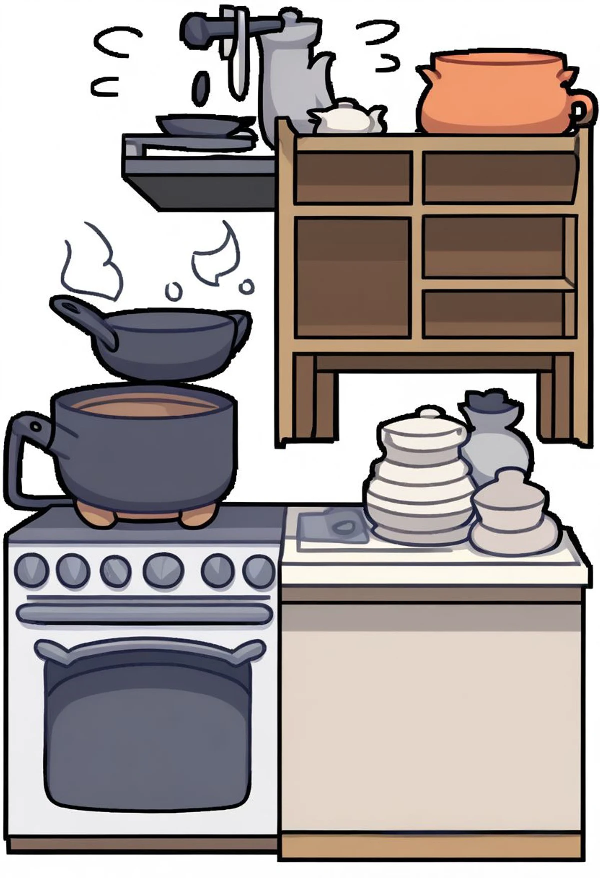 PimpochkaObj, object, white background, simple background, object,
simple, minimalistic,
cute style, cartoon,
side view, isometric,
kitchen, stove,