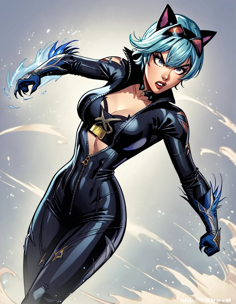 score_9, score_8_up, score_7_up,
rating_questionnable, rating_safe,source_anime,
eula, blue hair, catwoman,super hero,
comic book cover,
action pose, 
 <lora:scott_campbell:0.9>c4mpbell