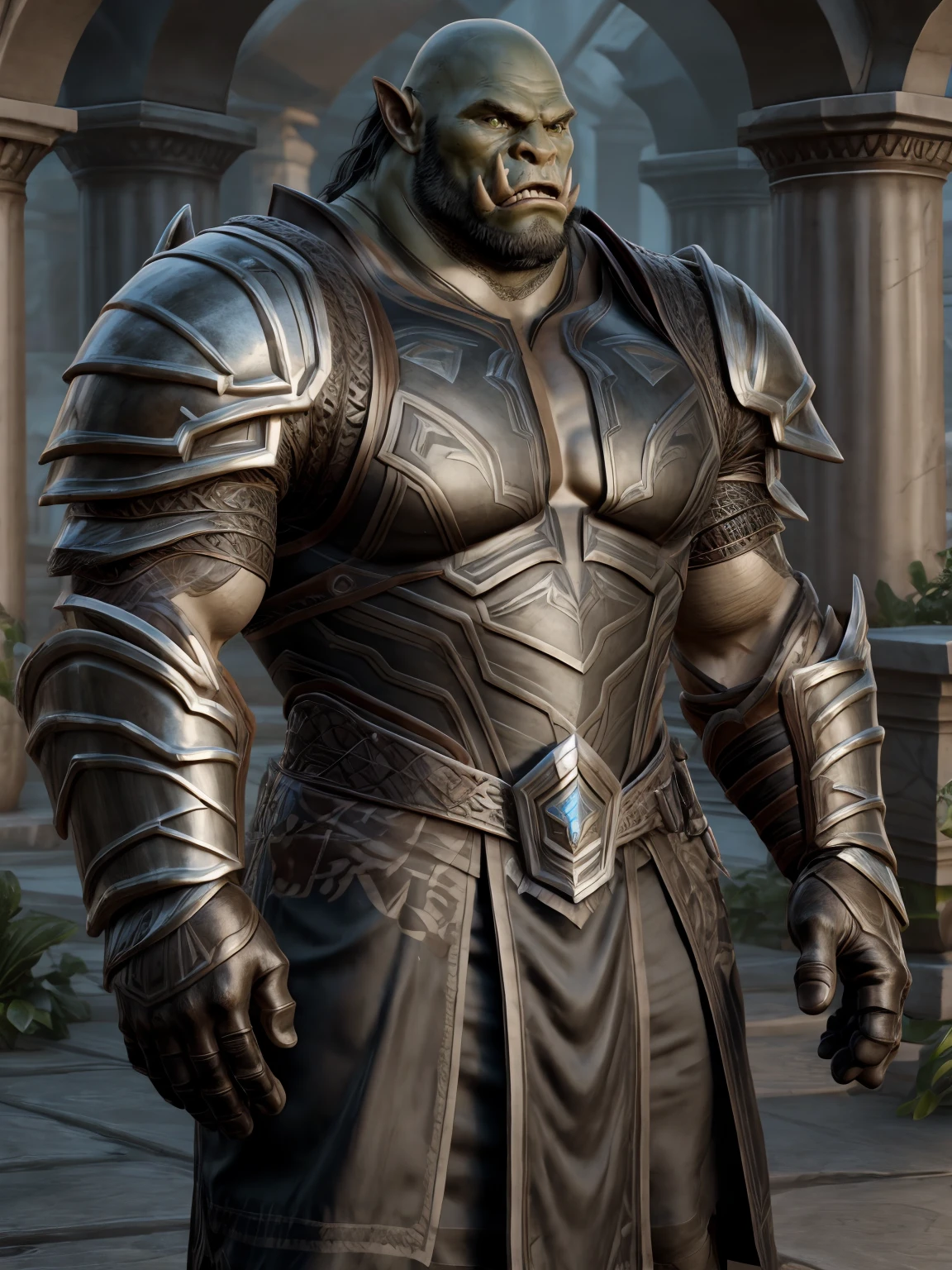 ultra realistic, unreal engine 5, handsome, mature male, orc, warcraft, armor, shoulder armor, armored dress, 
<lora:Add More Details:1>
 <lora:Orcchieftain1:0.7>