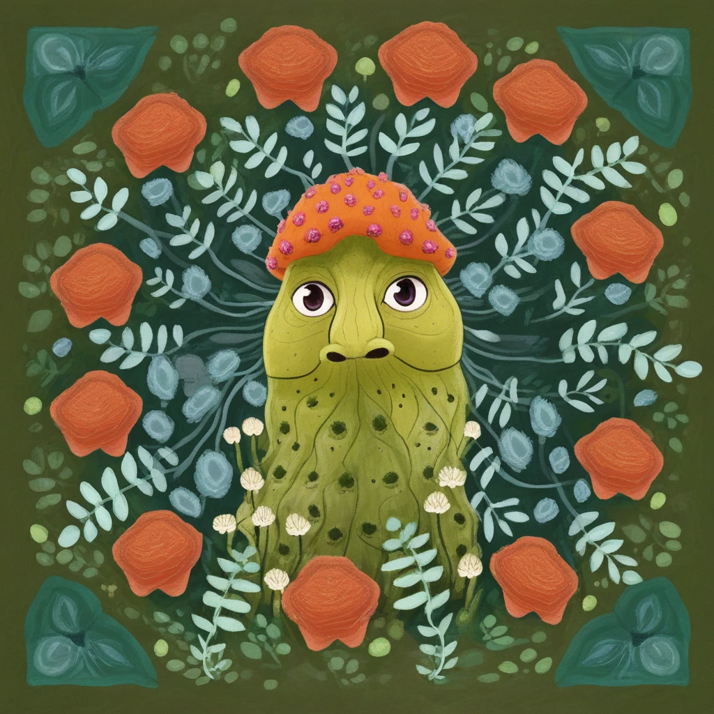 Fillu, druid portrait, floral fungus