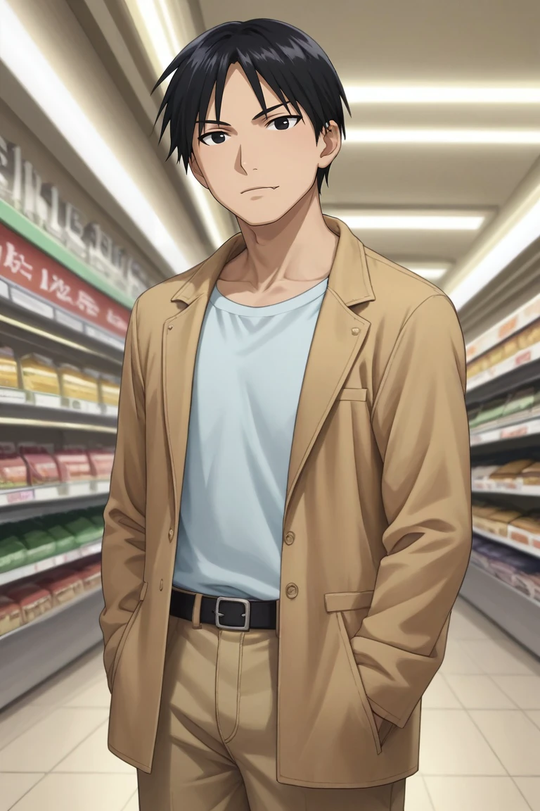 score_9, score_8_up, score_7_up, source_anime, rating_safe, , semi-realistic, looking at viewer, depth of field, 1boy, solo, male focus, <lora:roy_mustang_pony:0.74>, roy_mustang, black hair, black eyes, wide angle, wide shot, cowboy shot, shopping mall, stores, signs, indoors, legs up, skin fang, native american costume, <lora:sdxl_lightning_8step_lora:1>