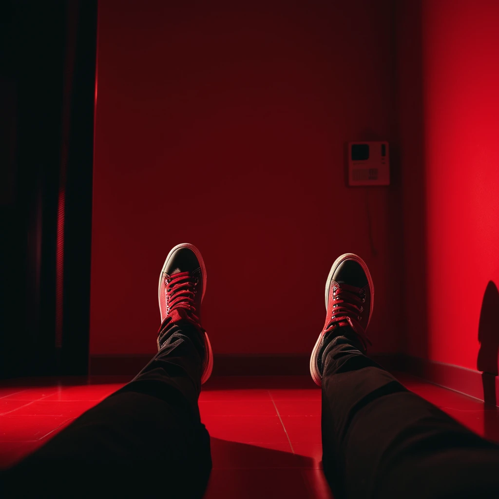 <lora:add-detail-xl:0.1>1
<lora:detailed:0.3> realism
<lora:perfection style:0.2> perfect
<lora:eyetune:0.6>
<lora:xl_more_art-full_v1:0.1>
<lora:Ron Fricke style:0.3>
<lora:Unreal Engine style:0.3>
<lora:TeethXL:0.3>
<lora:Chiaroscuro Lighting Style:0.3
 <lora:point of view style v2:0.9>
POV point of view subjective camera view of a feet of a person standing in a dark room with a red wall, bodycam style, movie themed, sharp, detailed, epic, cinematic photography, artistic, dramatic light, creative, cinematic color style, Kodak film style, subjective camera, 1st person view, point of view style, long hair, multiple girls, 2girls, virtual youtuber, silhouette, red theme, standing