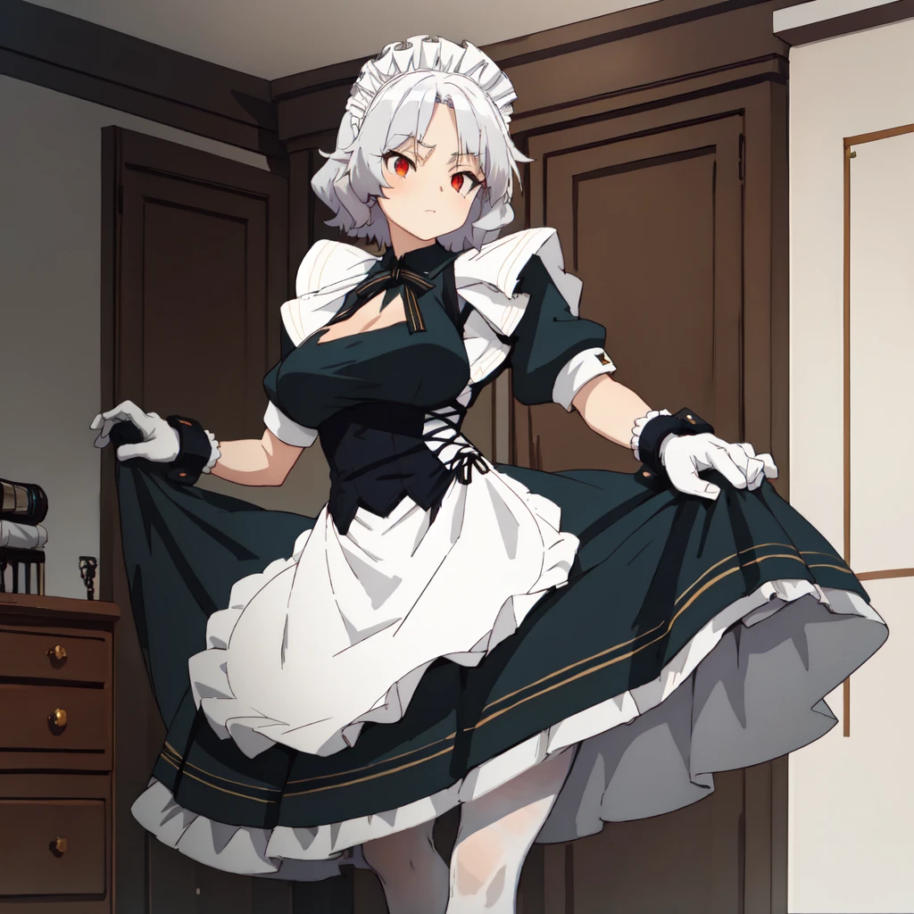 <lora:BTTina2D:1> bttina, tina holly, maid outfit, best quality, masterpiece, In a lighthouse, 1girl, solo, standing, beautiful pose