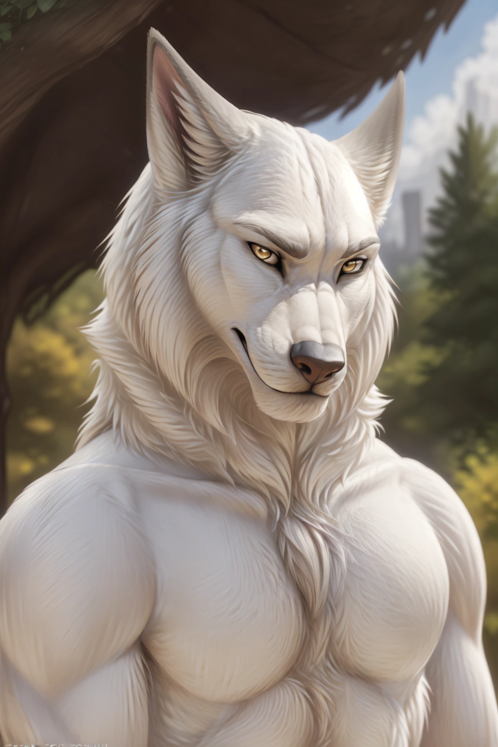 ultra-detailed, masterpiece, masterwork, high quality, best quality, hdr, (nature), posted on e621, (by Chunie ), nsfw, male, solo, (chibi), ((nude, micropneis, foreskin, perfect balls)), (white body werewolf), werewolf, (chubby  body), (long silver hair, yellow eyes), standing, front view, dynamic angle