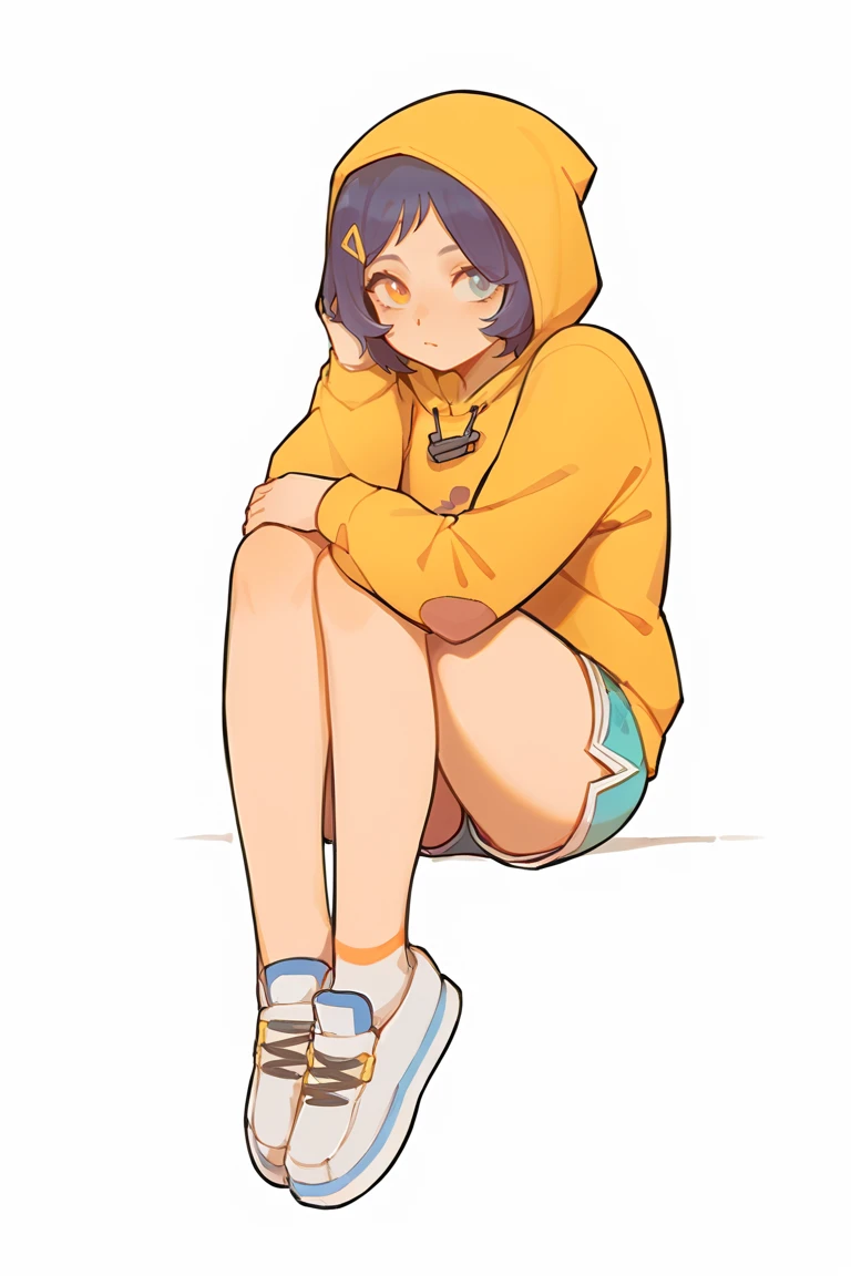 score_9, score_8_up, score_7_up, score_6_up, score_5_up, score_4_up,
BREAK
<lora:XL_C_AiOhtoWeighted-06:1>, a1ohto, yellow hoodie, (hood up), shorts, expressionless,
BREAK
sitting down, knees up, 
BREAK
(gradient background), <lora:XL_S_bartolomeobari:1>