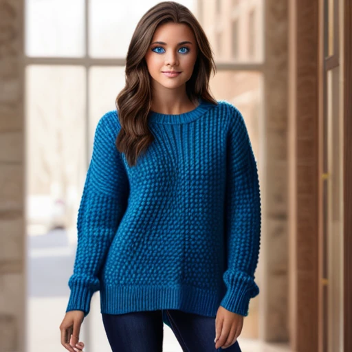 photorealistic 
tan brunette blue eyes full body <lora:Watertribe_Ethnicity2-000013:0.5> sweater