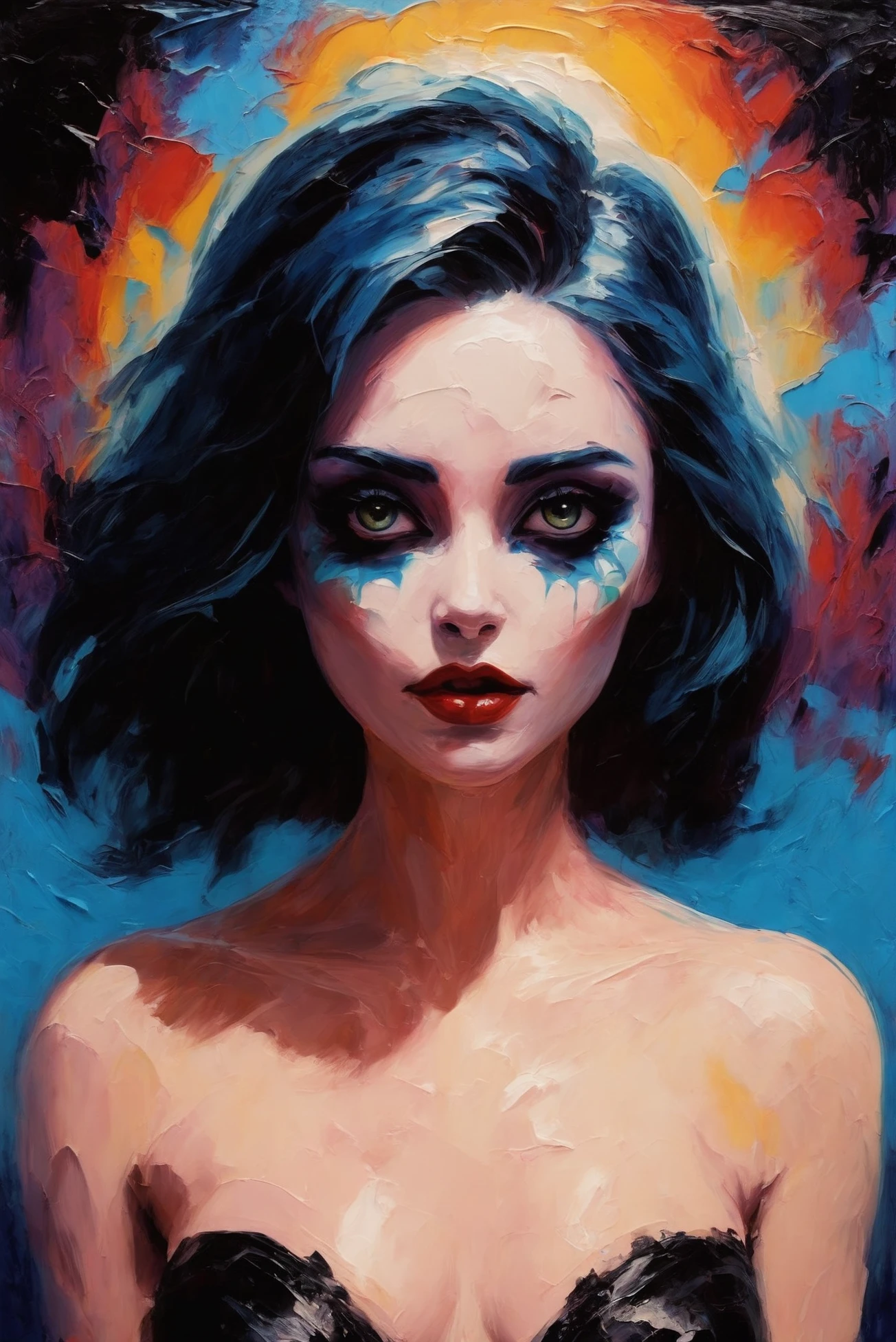 <lora:EnvyStarlightThickOilPainting01:0@0,0@.24,1.5@.25:hr=2>oil painting, palette knife, lusty cosmic horror, Shadow Realm