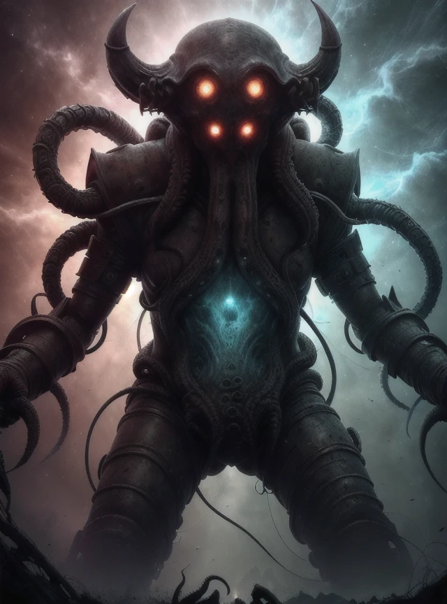 absurdres, sharp focus, clear focus, intricate details, professional photograph of (cthulhu:1.5, monster:1.2) wearing armor made of (circuitrytech:1.3), scifi, drinking from the skull of an enemy,
<lora:CosmicEldritchTech:0.85> (eldritchtech:1.3),
<lora:blurXL:0.75> blur, portrait, <lora:EnvyNIghtmareXL01:0.8>,
<lora:CircuitryTechXL:1> ,
<lora:xl_more_art_full_v1:1.1>
<lora:mao1_XL_reg1_:1> sweater_top