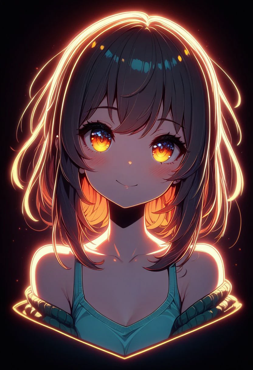 1girl, sexy, amazing shadows, warm tones, aesthetic lighting, cute face, glowing outlines, masterpiece, best quality, very aesthetic, absurdres,  , digital illustration, <lora:Dall_E-3_anime-animagine-12:1>