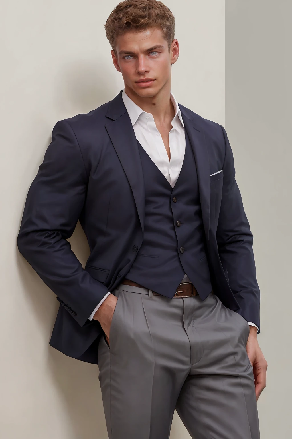 muscular mattperson <lora:Matt_epoch_4:0.8> , wearing business casual clothes, GQ photoshoot, editorial