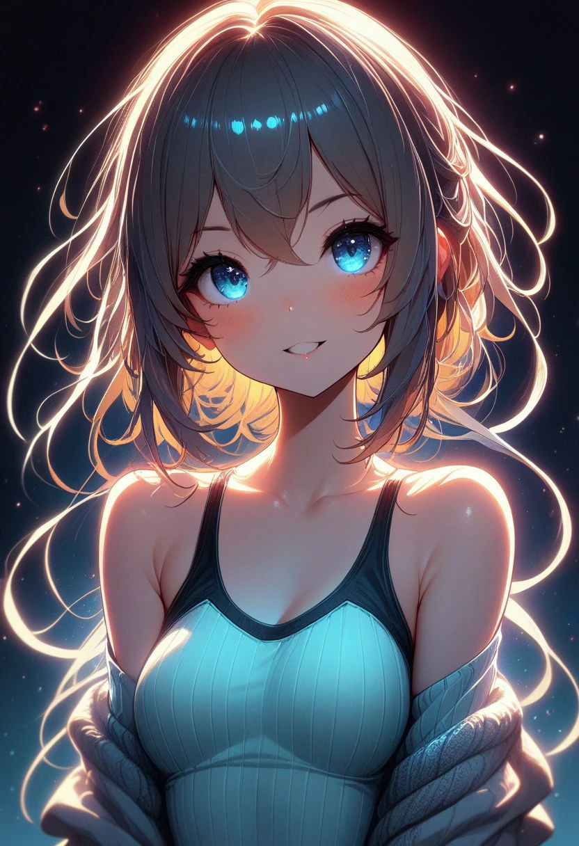 1girl, perfect body, cute face, soft glowing background, masterpiece, best quality, very aesthetic, absurdres,  , digital illustration, <lora:Dall_E-3_anime-animagine-12:1>