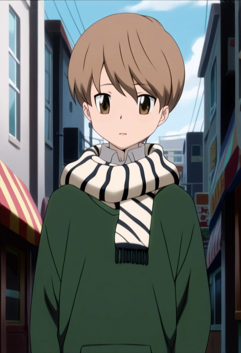 score_9, score_8_up, score_7_up, score_6_up, highly detailed, masterpiece, best quality,detailed,intricate details, amazing quality, best aesthetic, absurdres,source_anime,Futa_khr, brown hair, brown eyes, sweater,1boy, scarf<lora:EMS-397379-EMS:1.000000>