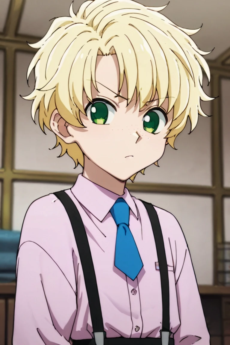 score_9,score_8_up,score_7_up,source_anime,1boy, solo,looking at viewer, list,blonde hair,green eyes,freckles,indoors, suspender,necktie, dull<lora:EMS-398599-EMS:0.800000>