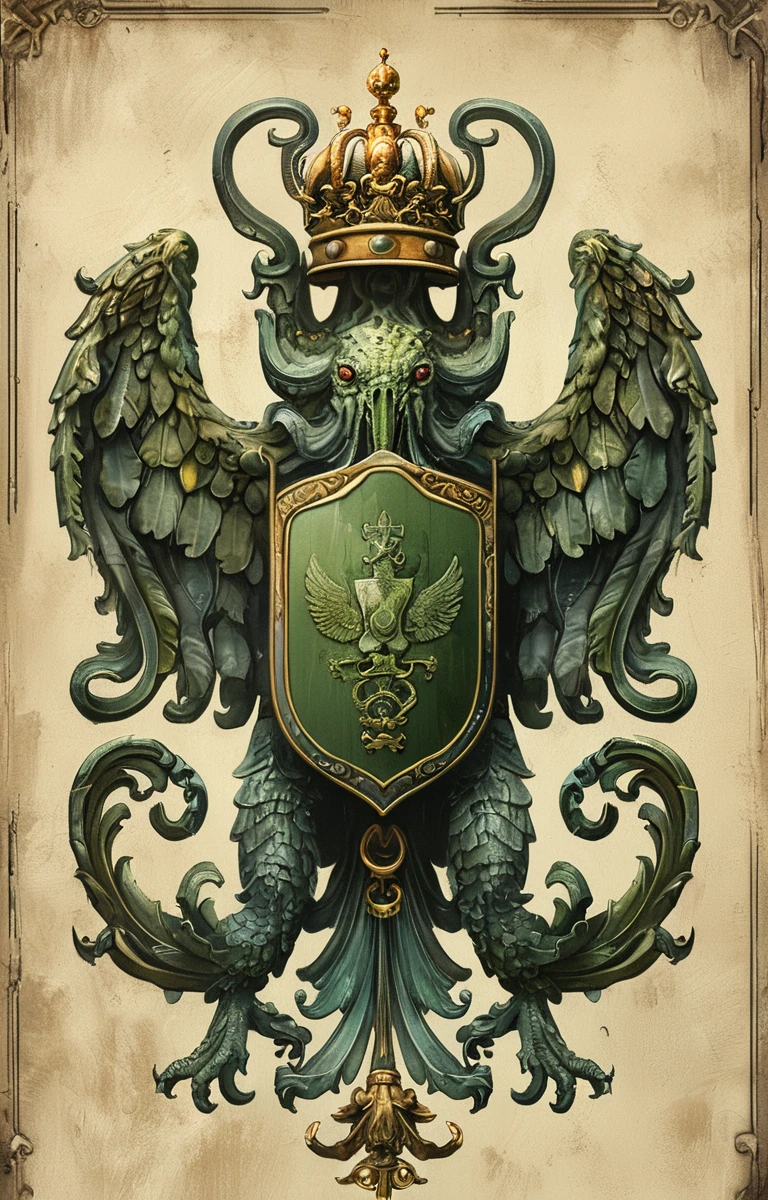 masterpiece,best quality,<lora:tbh227-sdxl:0.9>,illustration,style of Coat of Arms,Cthulhu