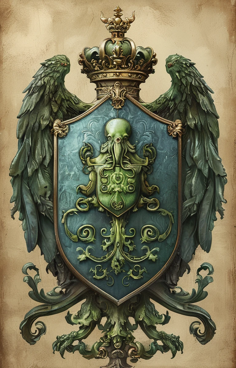masterpiece,best quality,<lora:tbh227-sdxl:0.9>,illustration,style of Coat of Arms,Cthulhu