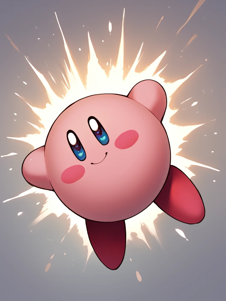 score_7_up, score_8_up, score_9, masterpiece, perfect face, high quality, source_cartoon, (solo,) <lora:Kirby_-_Nintendo:1>kirby, smile