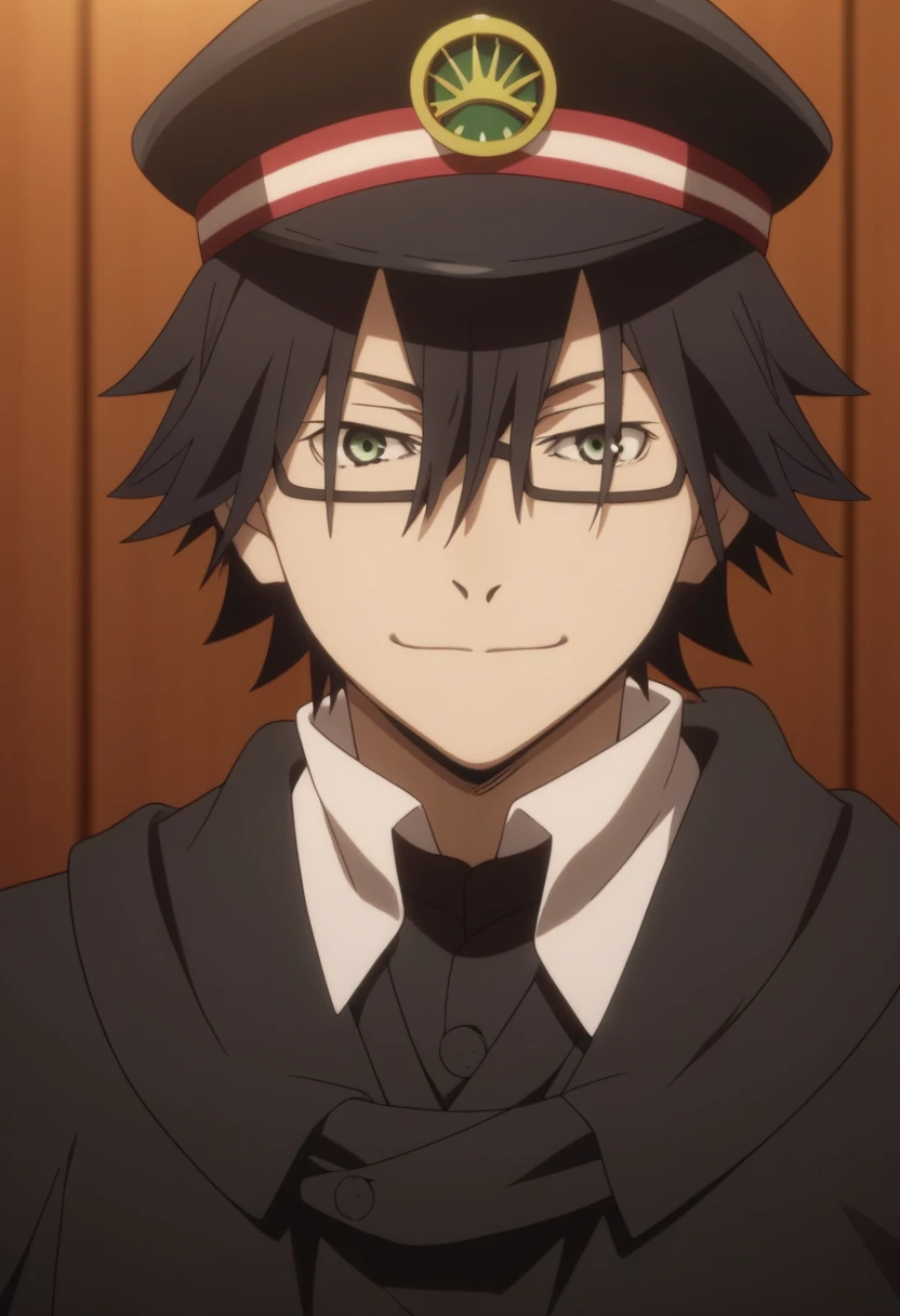 score_9, score_8_up, score_7_up, score_6_up, highly detailed, masterpiece, best quality,detailed,intricate details, amazing quality, best aesthetic, absurdres,source_anime,
ranpo edogawa, black hair, 1boy, male focus, solo, hat, glasses, gakuran, school uniform, happy<lora:EMS-398896-EMS:1.000000>