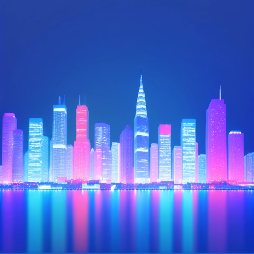 colorful cityscape at night