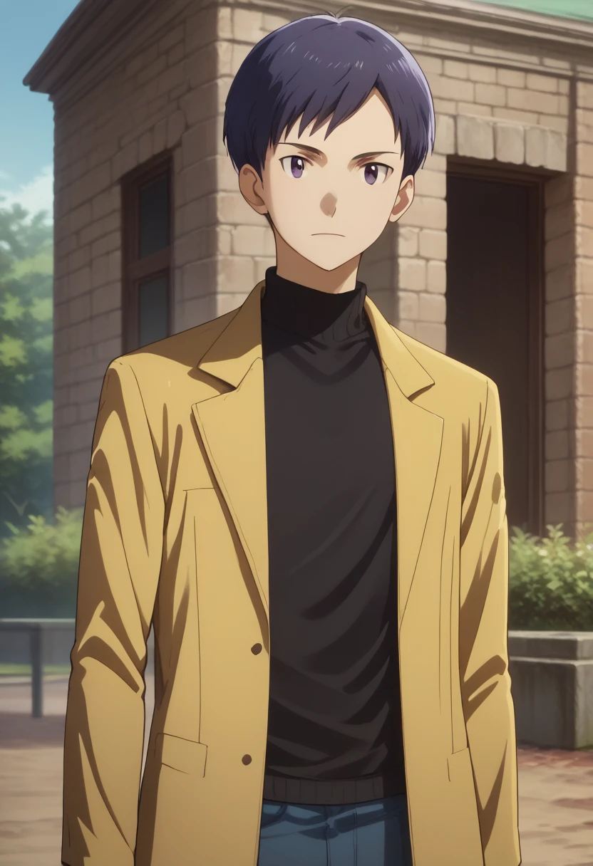 score_9, score_8_up, score_7_up, score_6_up, highly detailed, masterpiece, best quality,detailed,intricate details, amazing quality, best aesthetic, absurdres,source_anime,
ken ichijouji, dark blue hair, purple eyes, 1boy, male focus, solo, yellow jacket, black shirt, day<lora:EMS-373804-EMS:1.000000>, <lora:EMS-398504-EMS:1.000000>