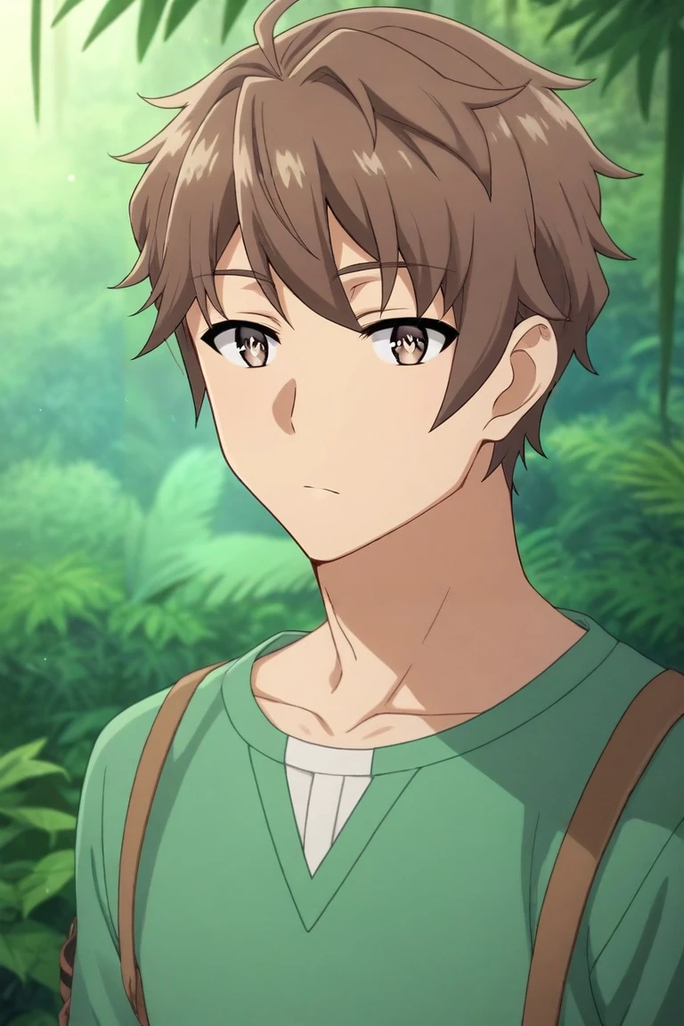 score_9, score_8_up, score_7_up, source_anime, rating_safe, , , , depth of field, 1boy, solo, male focus, <lora:sakuta_azusagawa_pony:0.74>, sakuta_azusagawa, brown hair, brown eyes, short hair, close-up, jungle, indoors, dark, arm at side, sparkling eyes, conductor costume, <lora:sdxl_lightning_8step_lora:1>