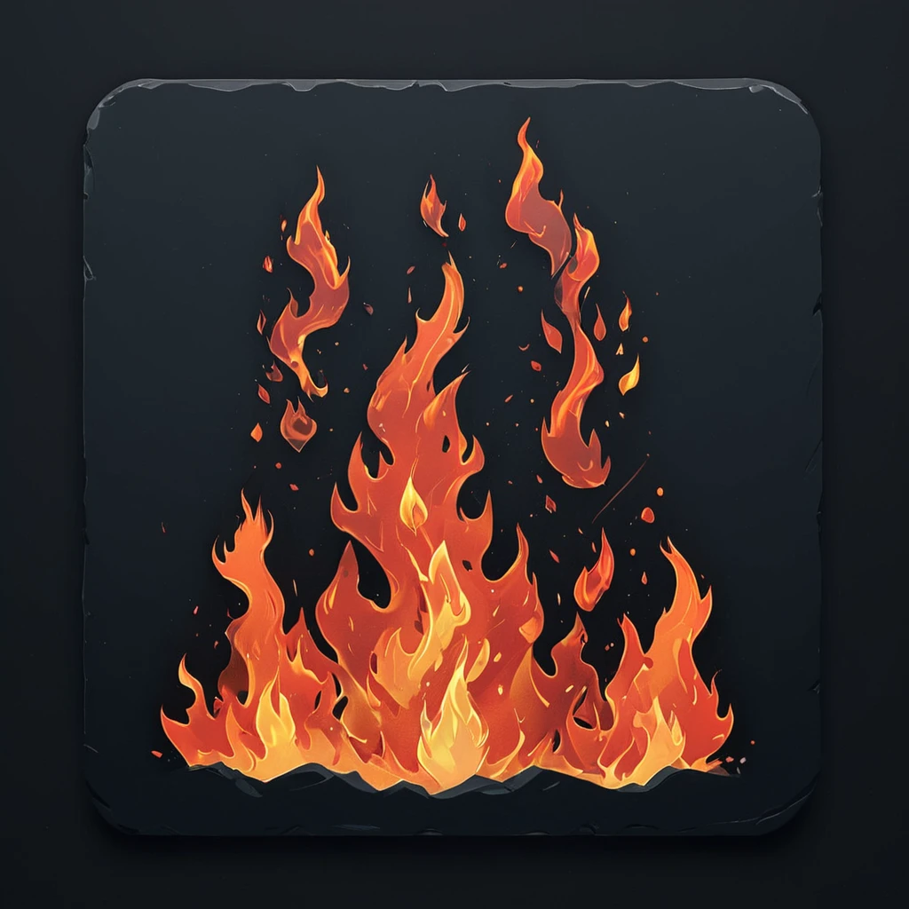 <lora:artfullyICONIC_SDXL_V1:.8>, illustration, flat, minimal, modern, icon, fire, <lora:ArtfullyINCONIC2_SDXL_V1:.6>, simple icon for game design, square, aspect ratio 1 to 1, <lora:artfullyEXTRAVAGANZA_SDXL_V1:0.8>, no background, fill the canvas