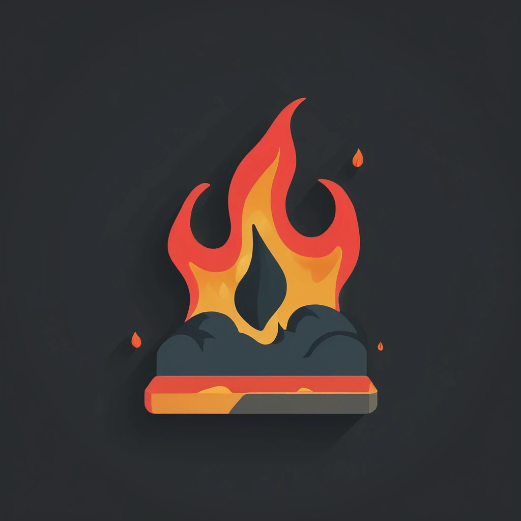 <lora:artfullyICONIC_SDXL_V1:1>, illustration, flat, minimal, modern, icon, fire,